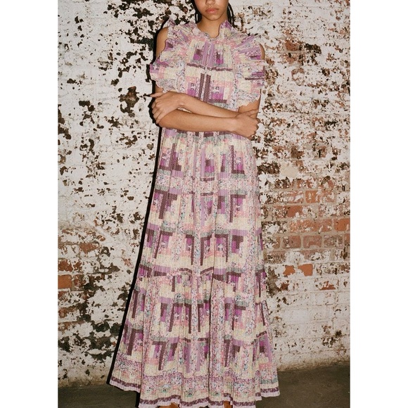 Sea New York Dresses & Skirts - NWOT SEA New York Maxi Patchwork Purple Sleeveless Naya Pleated Dress